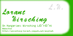 lorant wirsching business card